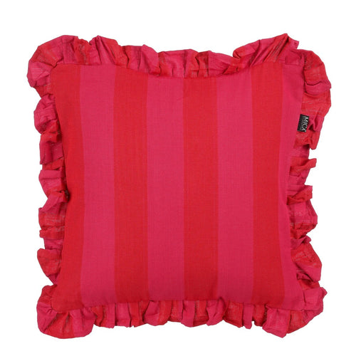Mica Decorations Sierkussen - L45 x B45 x H10 cm - Katoen - Roze, Rood