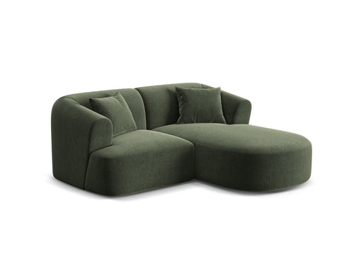 Cosmopolitan Design Modulaire hoekbank rechts Campi 3-zits, flueel groente - 156x180x70cm