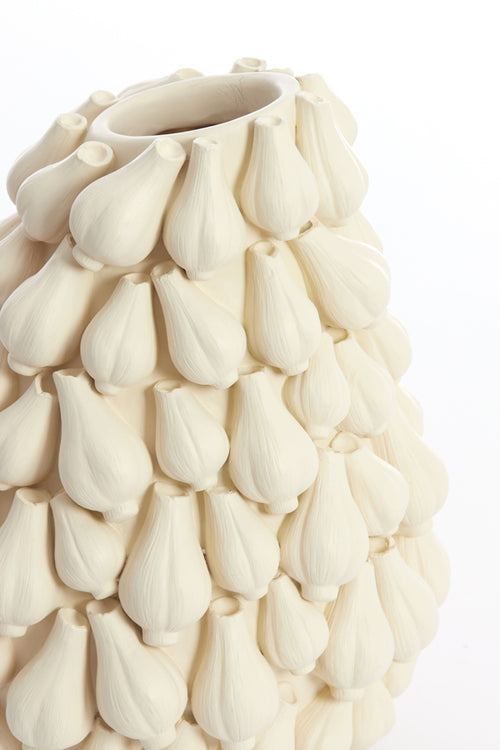Light & Living vaas GARLIC - 27x26.5x33cm - wit