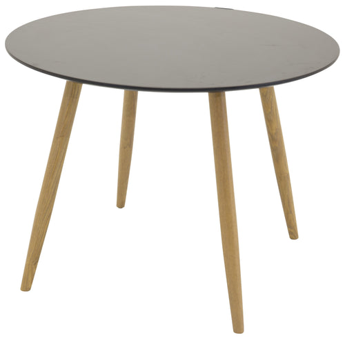 BRAM Eetkamertafel Namu - ø100 cm - Zwart met eiken poten - vtwonen shop