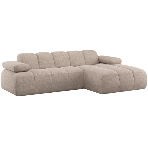 WOOOD chaise longue bank rechts Mojo - Wollig - Donkerzand - 74x284x160 - vtwonen shop