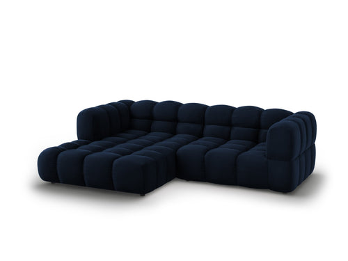 Cosmopolitan Design Modulaire hoekbank links Sky 3-zits, flueel, koningsblauw - 162x244x70cm