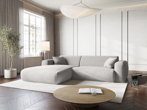 Cosmopolitan Design linker hoekbank Nolio 4-zits, chenille, lichtgrijs - 170x235x72cm