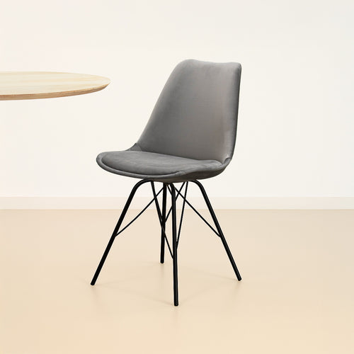 Kick kuipstoel Velvet - Grijs