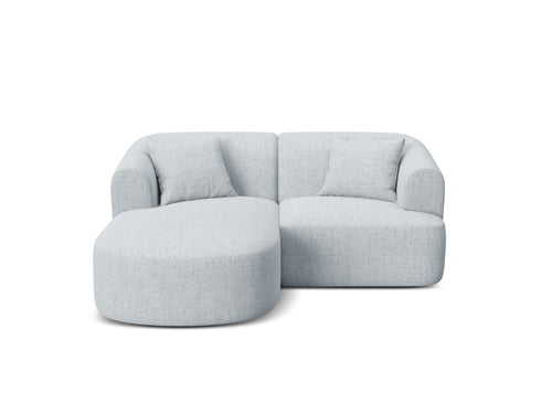 Cosmopolitan Design Modulaire hoekbank links Campi 3-zits, structurele stof lichtgrijs - 156x180x70cm