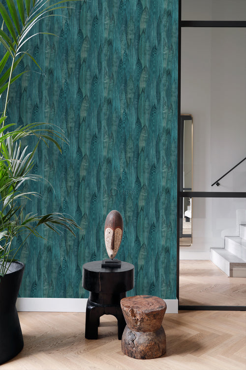 Origin Wallcoverings eco-texture vliesbehang bladeren zeegroen - 53 cm x 10,05 m - 347368 - vtwonen shop