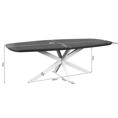Starfurn  eettafel Madison - bruin - 110x240x76cm