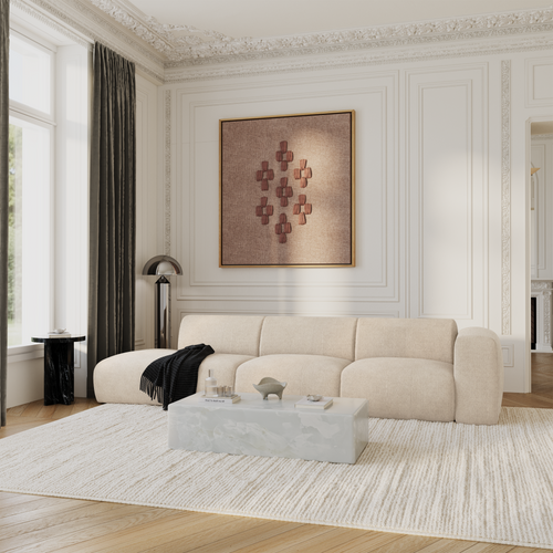 Sia Home - Rechte bank MYRA - Corduroy - Crème - 310cm - vtwonen shop