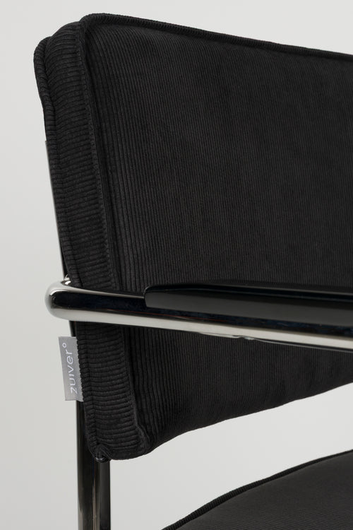 Zuiver Ridge Rib Armstoel Zwart - Set van 2 - vtwonen shop