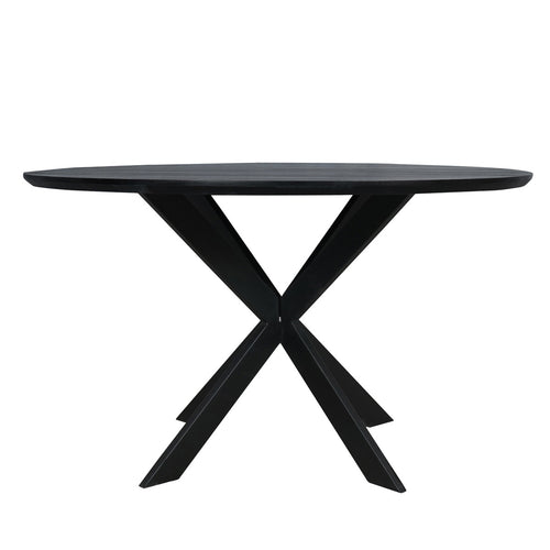 StarFurn Eettafel Ferris - Rond Zwart Eikenhout - 130x130x76cm - vtwonen shop