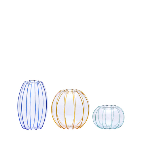 Hübsch vaas Orbit - glas - ø10xh15cm/ø12xh12/ø10xh7