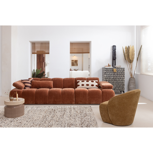WOOOD draaifauteuil Mojo - Ribstof - Honing Geel - 75x68x77