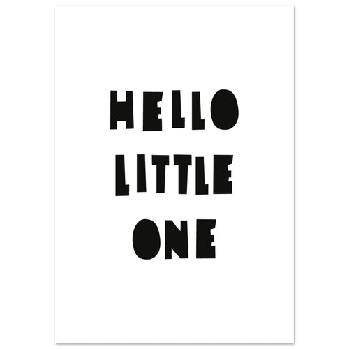 Artfulprints  Hello little one zwart-wit   poster A4 21x29.7 cm - vtwonen shop