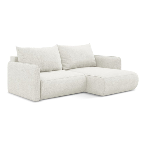 LaMiaSofa hoekbank rechts Palermo - chenille stof - wit - 207x148x86