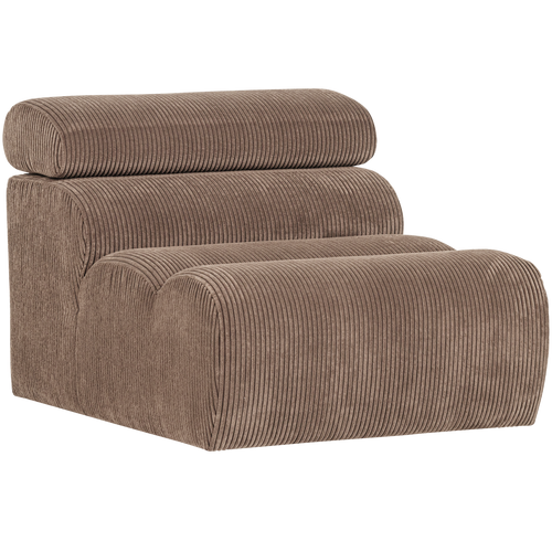 WOOOD 1-zits element bank Novi - Ribstof - Taupe - 86x82x113