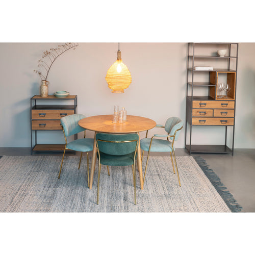 Housecraft Living Jolien Eetkamerstoelen Goud/ Donkergroen - Set van 2