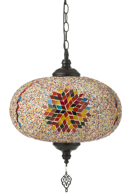 J-Line lamp Mozaiek Hangend - glas/metaal - oranje - large