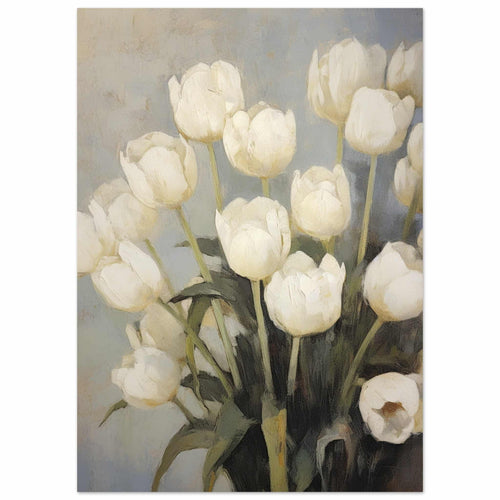 Artfulprints  White tulips   poster 50x70 cm - vtwonen shop