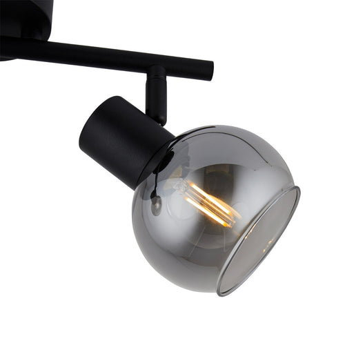 Lighto | Plafondspot zwart met smoke glas 2-lichts | Juna - vtwonen shop
