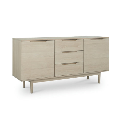 Furnhouse 3-deurs dressoir Kerteminde - Witte olie - MDF, eikenfineer - 45x160x80