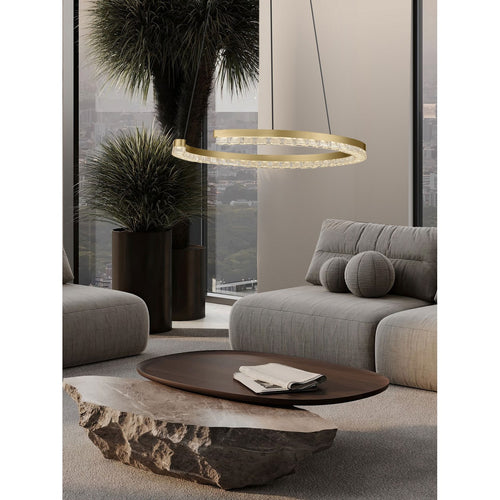 Nova Luce GREAMY Geïntegreerde LED-pendellamp, goudkleurig, Triac dimbaar, 21W, 1365lm, 3000K