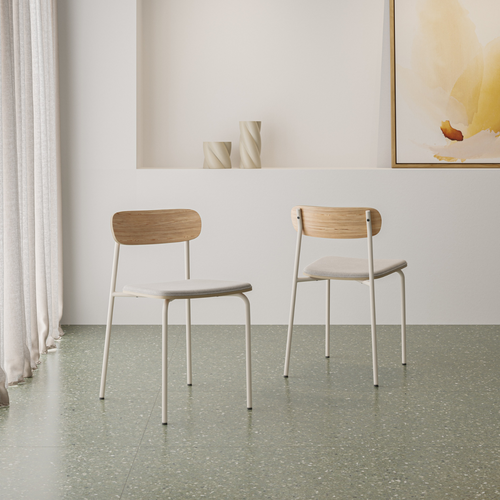 Calicosy - ADRIANA Set van 2 stoelen in stof - Grijs - 51x46x47 cm