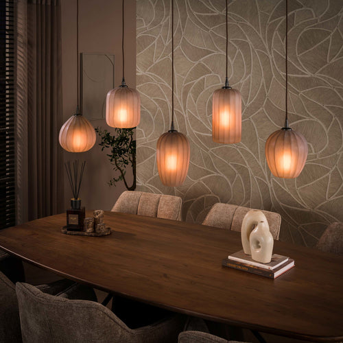 Giga Meubel Hanglamp Altura - Bruin Glas - 5-lichts - 125x20x150cm