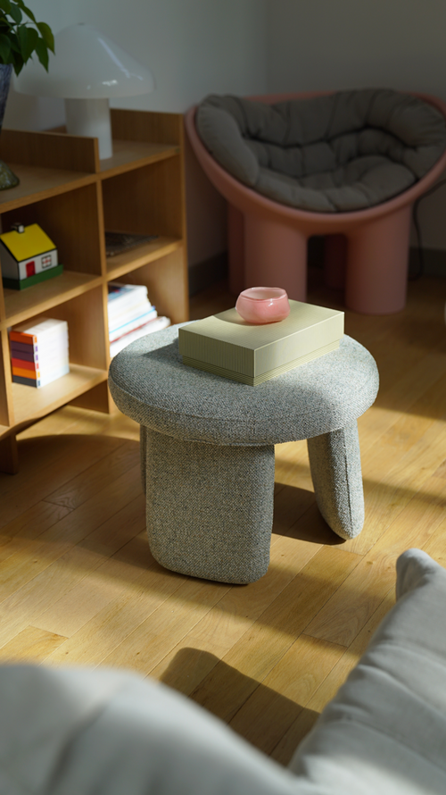 Hübsch poef Rocco - polyester - ø54xh41cm