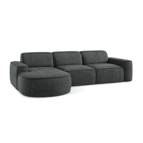 LaMiaSofa hoekbank links Melissa - chenille stof - donkergrijs - 284x166x70