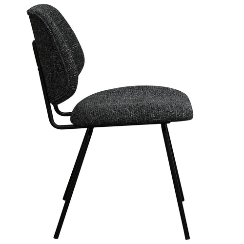 Furnhouse eetkamerstoel Sofia - Zwart - Stof (Bouclé) - Set van 4
