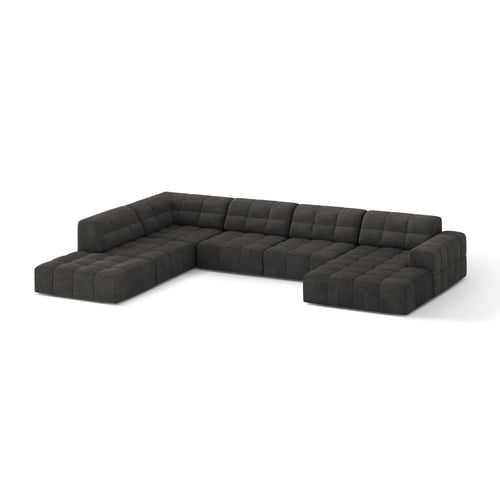 Cosmopolitan Design - Panoramische hoekbank links Chicago 7-zits, chenille donkergrijs - 263x375x78cm