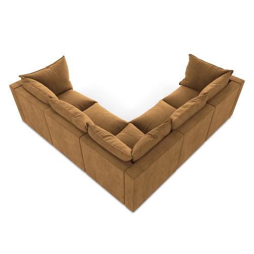LaMiaSofa Modulaire hoekbank Ravenna - textuurstof - terracotta - 255x255x77