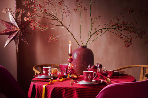 Pip Studio Tafelkleed Stripes - Donkerrood - 160x250cm