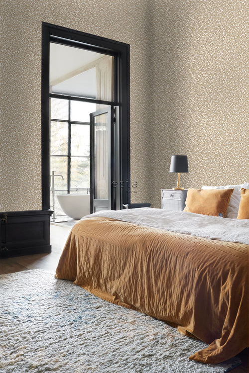 ESTAhome behang panterprint donker beige - 53 cm x 10.05 m - 139151