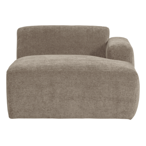 WOOOD chaise longue bank rechts Mojo Base - Rib - Donkerzand - 74x112x162