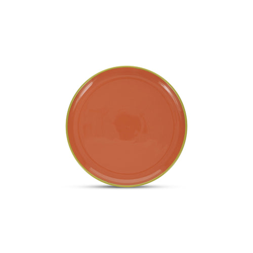 Ona - Plat bord 26xH2,5cm oranje/groen Duo - Set van 4 - vtwonen shop