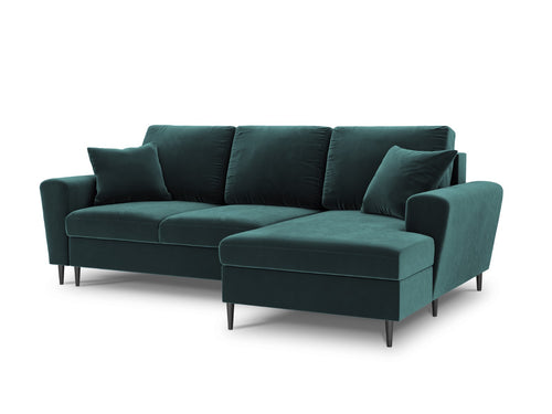 Cosmopolitan Design Converteerbare hoekbank rechts met opbergdoos Kyoto 4-zits, flueel, olie - 145x241x88cm