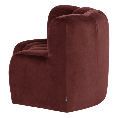 WOOOD eetbank halfronde hoek rugleuning Mojo - Velvet - K.bruin - 83x152x73