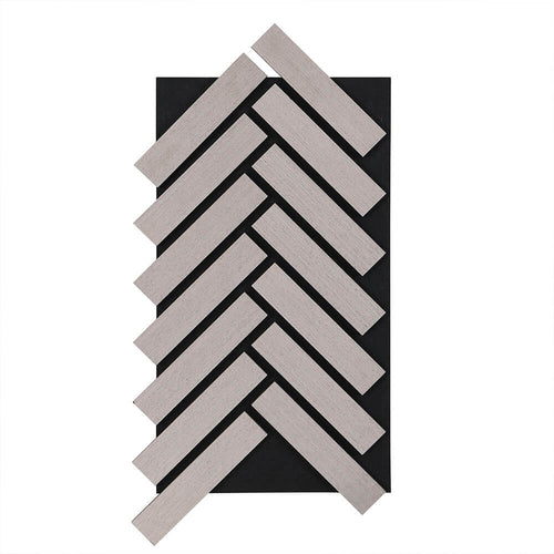 HOME DELUXE - Akoestisch paneel visgraatlook Zwart Eiken 80 x 40 cm