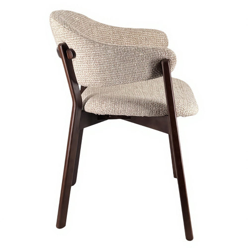 DÉJA Living Eetkamerstoel Uppsala - Taupe/Walnoot - Set van 2