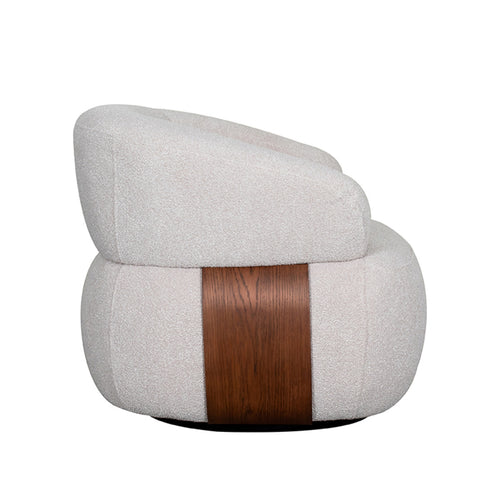 LABEL51 Fauteuil Valenza - Naturel/Walnoot Bouclé - Draaibaar - vtwonen shop