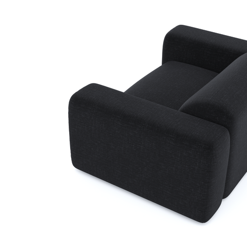 Sia Home - Fauteuil MYRA - Fluweel met structuur - Antraciet - 130cm