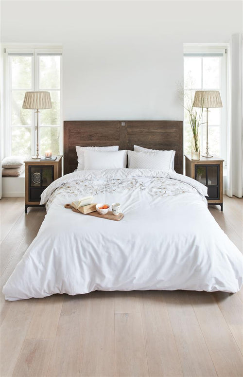 Riviera Maison Plumeria dekbedovertrek - Eenpersoons - 140x200/220 - Naturel - vtwonen shop