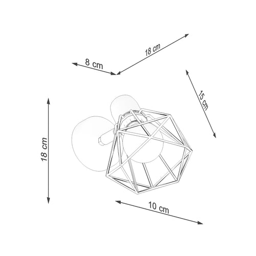Sollux Lighting Wandlamp ARTEMIS 1 zwart - 18x15x18cm