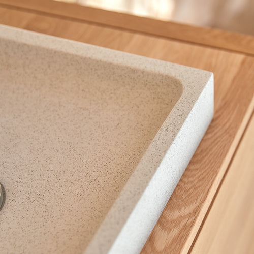 Tikamoon Vierkante waskom van wit premium terrazzo b. 40 cm - Wit