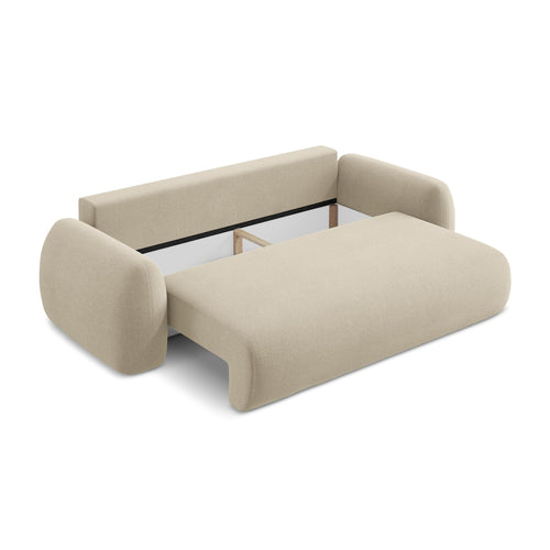 LaMiaSofa 3-zits slaapbank Ferretti - bouclé - donkerbeige - 266x121x95