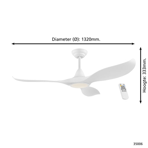 EGLO plafondventilator Cirali 52 - led - ø 132 cm - wit/melkkleurig - vtwonen shop