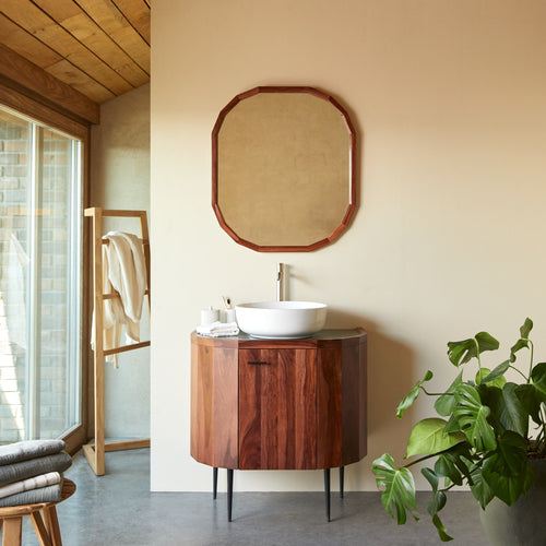 Tikamoon Spiegel in massief palissander 80x70 cm - Bruin - vtwonen shop