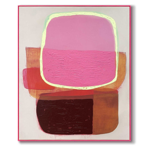 Reinders Organische vormen mixed media -  roze - woonkamer - 120x100cm