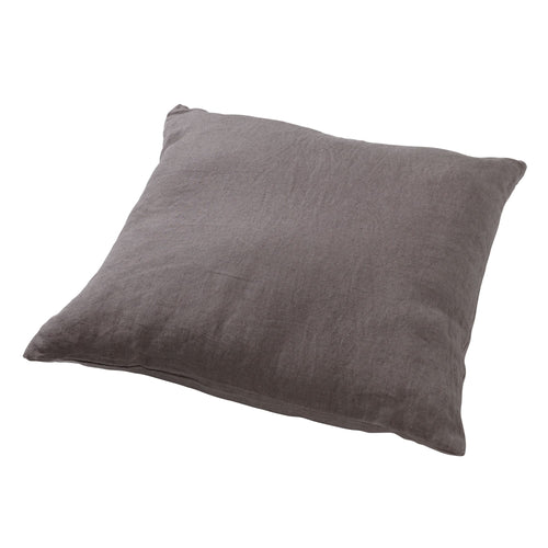 LINN - Kussenhoes 45x45 cm - 100% linnen - effen kleur - Charcoal Gray - antraciet